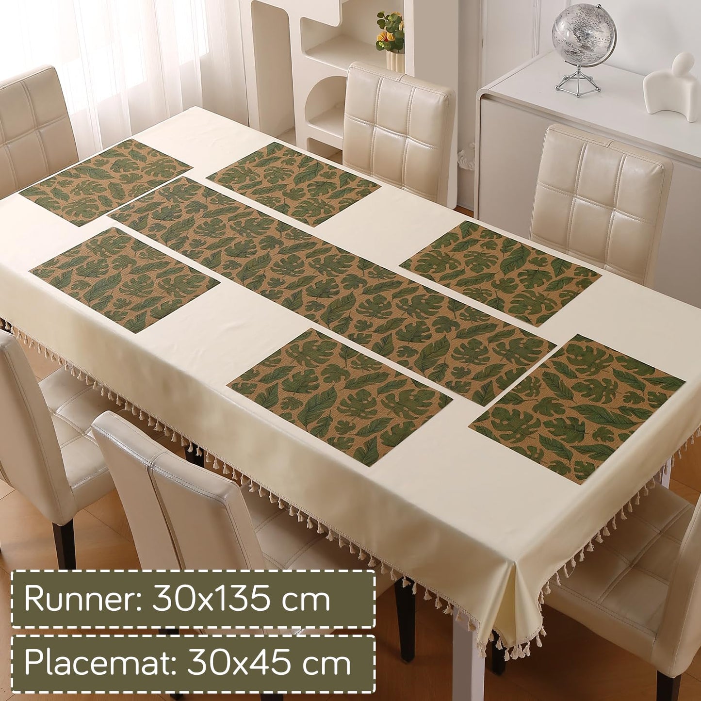 Botanical Tropic PVC Mats for Dining Table - Cana Lily Leaves