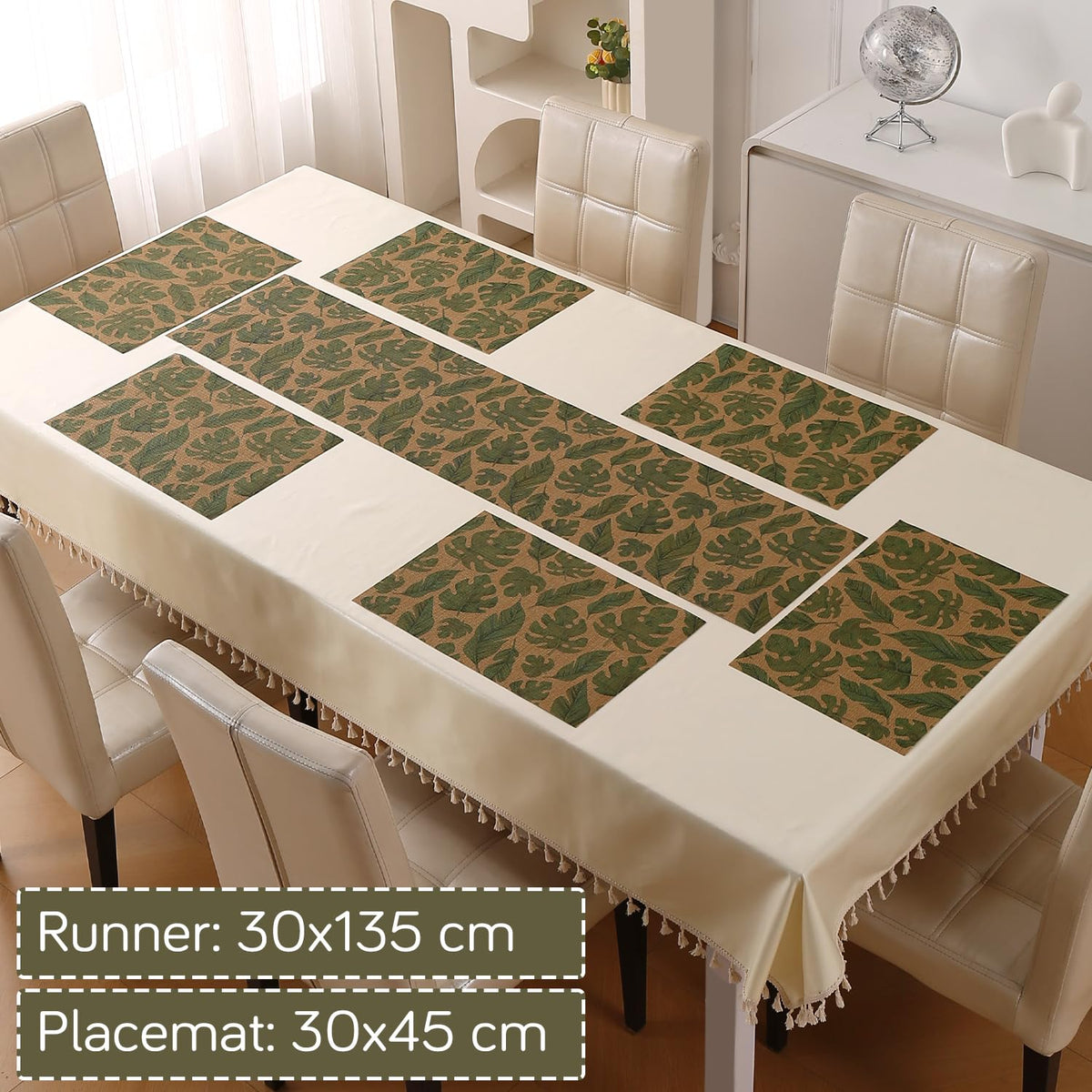 Botanical Tropic PVC Mats for Dining Table - Cana Lily Leaves