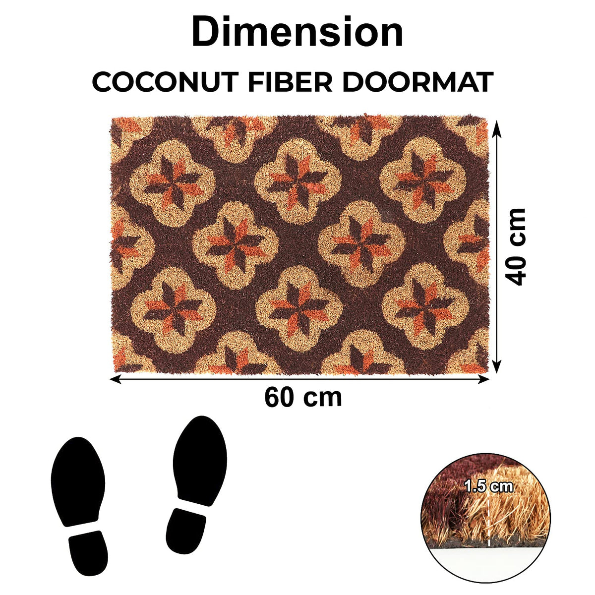 Coir Entrance Door Mat with Anti-Slip PVC Backing