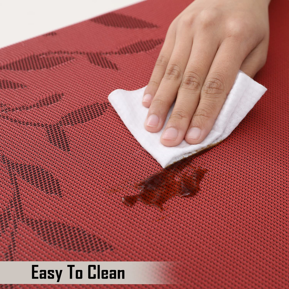 PVC Dining Table Mats, Red