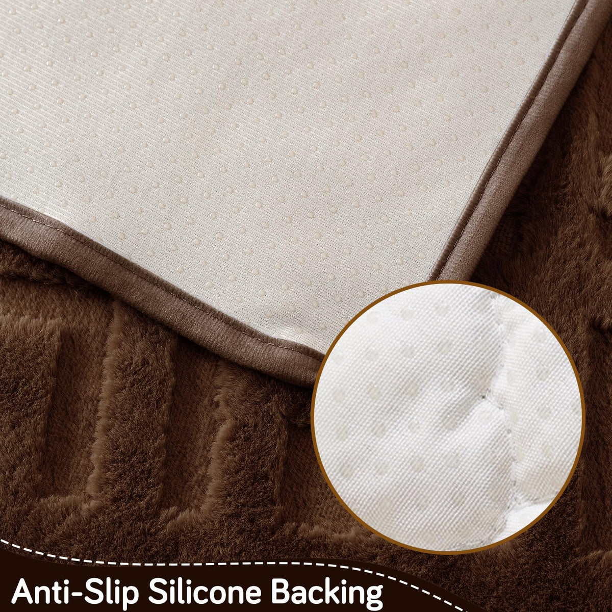 Velvet Maze Premium L Shape Sofa Cover Seat Mat, Dark Brown