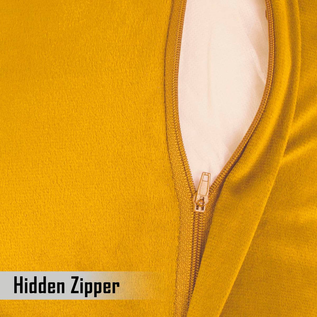 Buy Stylish Mustard Yellow Colour Zippered Quilted Velvet Cushion Covers
