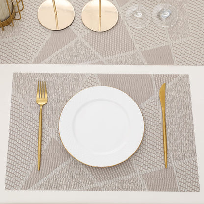 PVC Dining Table Mats, Abstract Beige