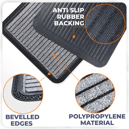 All Purpose Doormat with Rubber Backing, Thick mat for Outdoor and Indoor use, Grey