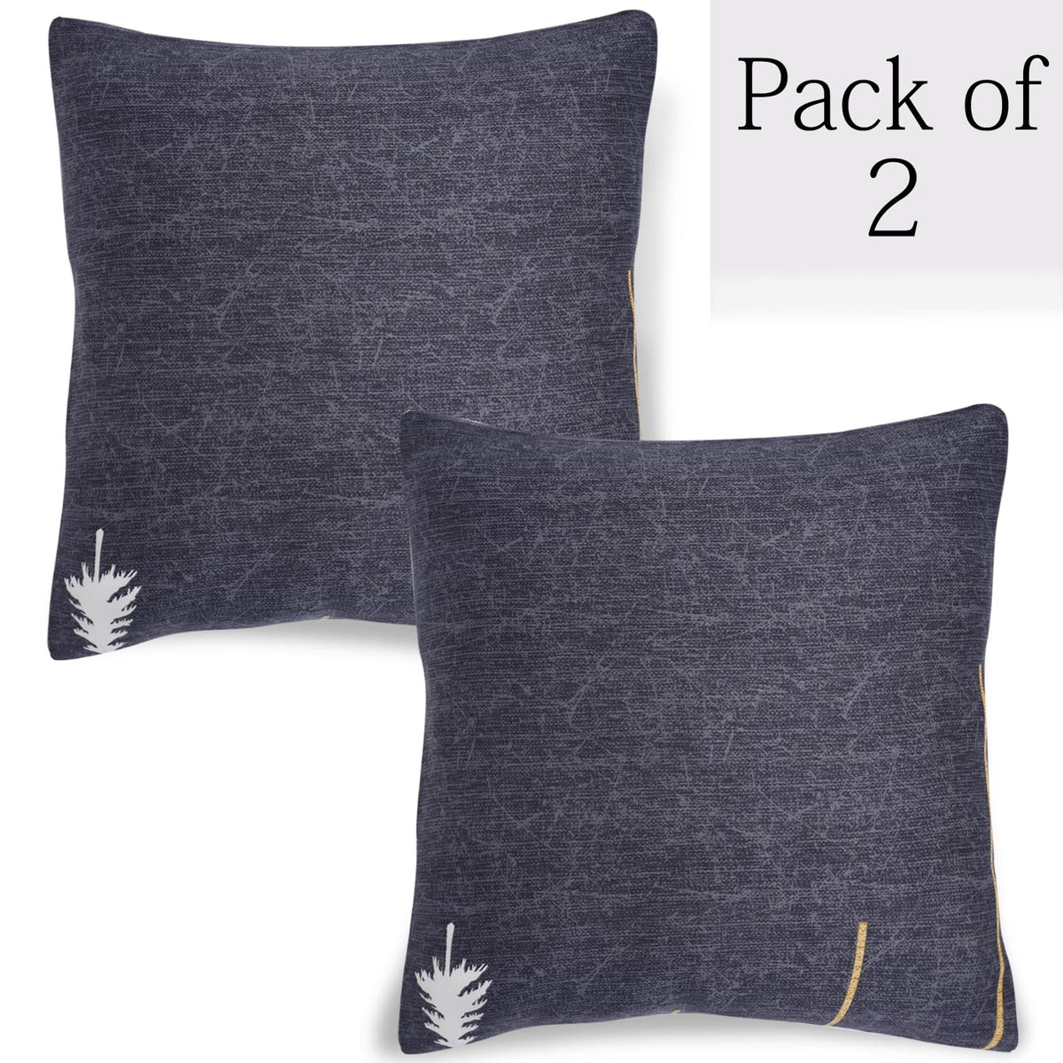 Midnight Blue Lines Printed 16x16 zippered square sofa cushion covers Set of 2