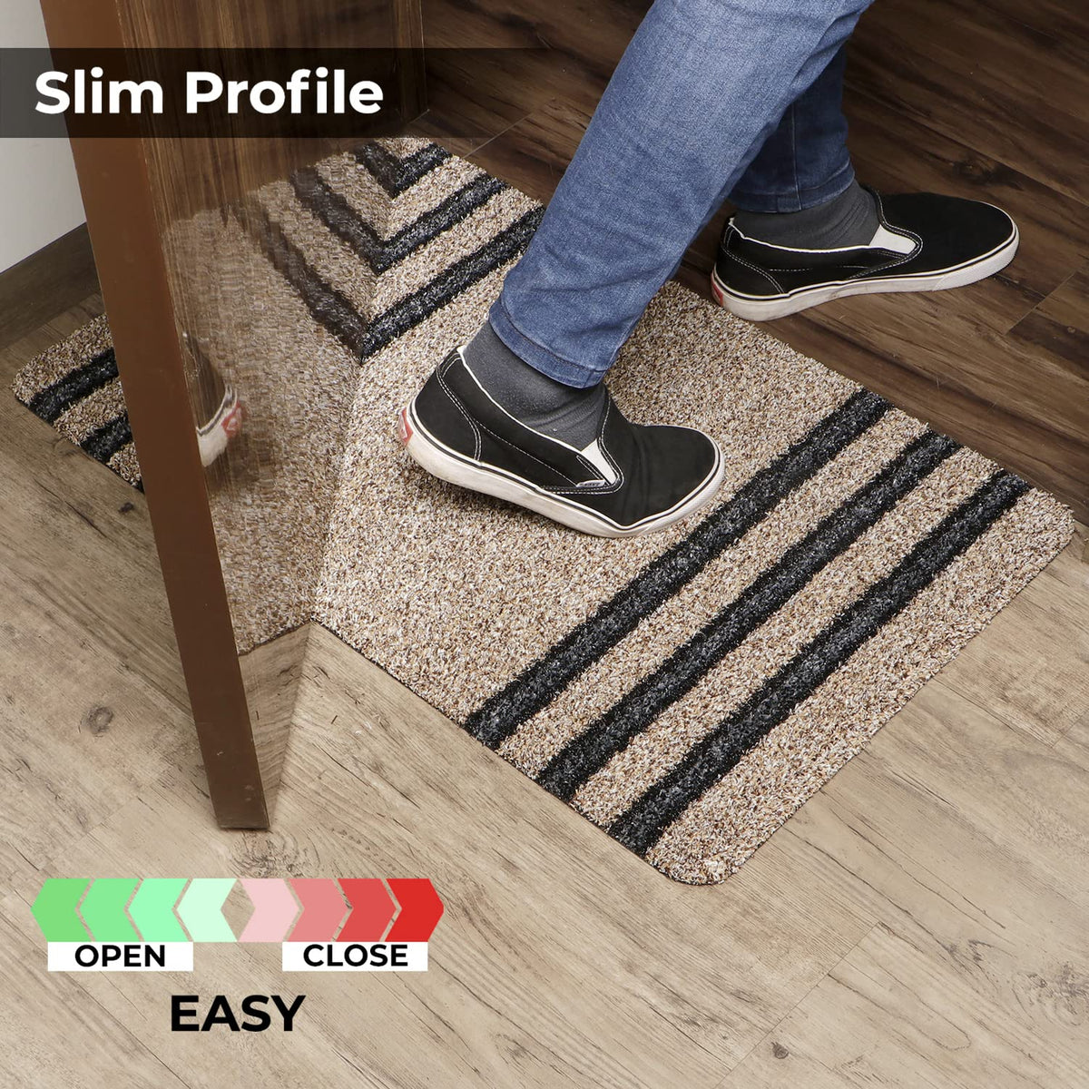 Rubber Back Dirt Trapper Entrance Rectangular Door Mats Big Size, Brown- 48X78 Cm