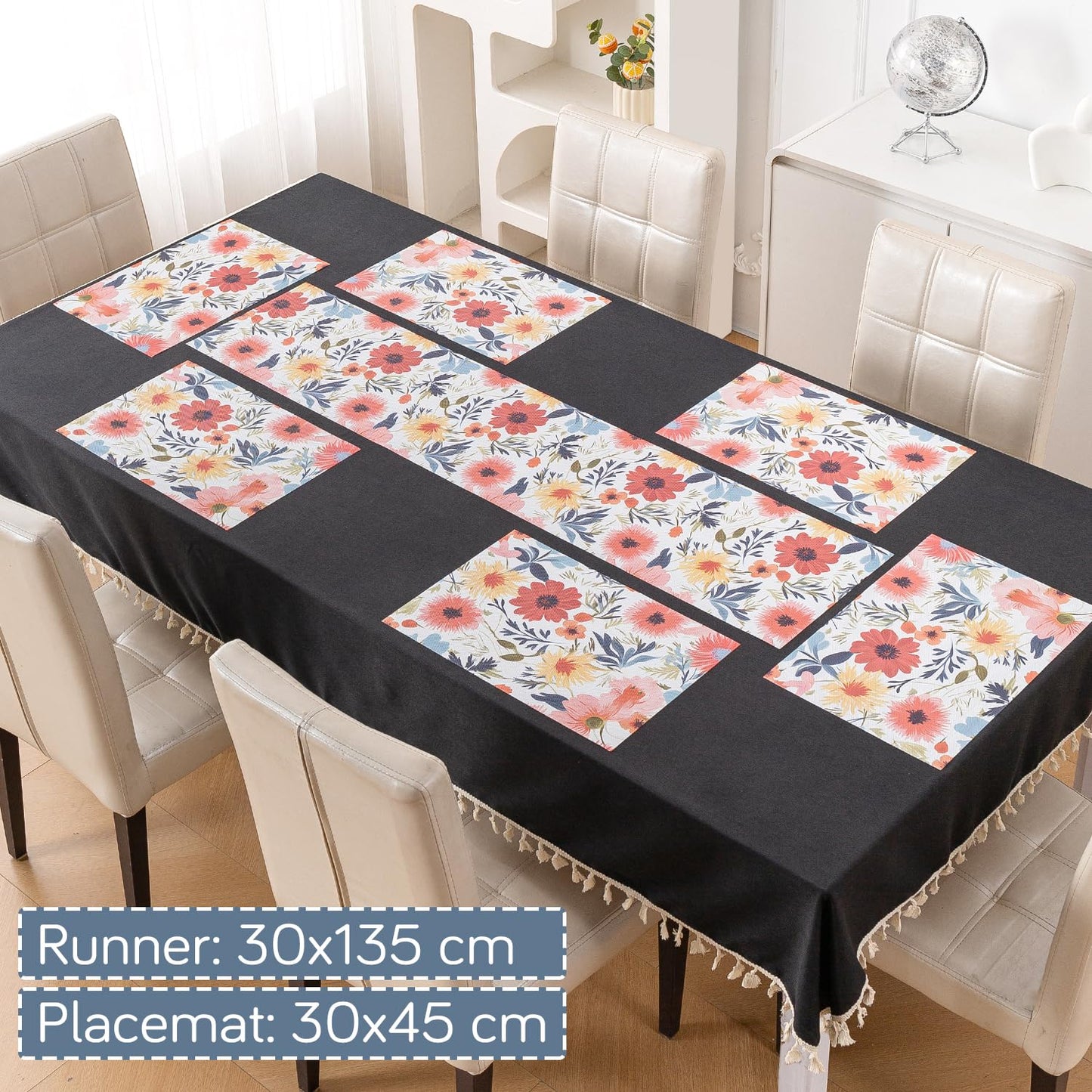 Artistic Flora PVC Washable Mats for Dining Table - Chrysanthemum