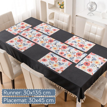 Artistic Flora PVC Washable Mats for Dining Table - Chrysanthemum