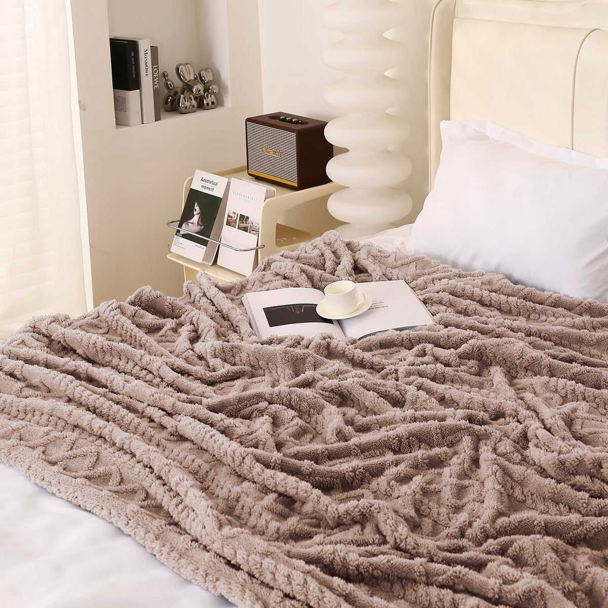 Buy Latte Brown Colour Luxury AC Throw Blanket Online