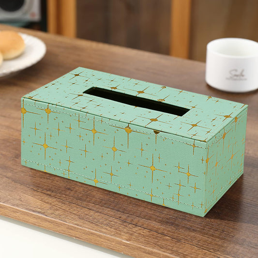 Faux Leather Large Tissue Paper Holder, Turquoise