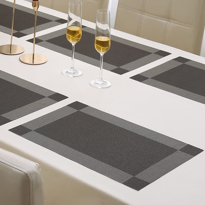PVC Dining Table Mats, Dark Grey