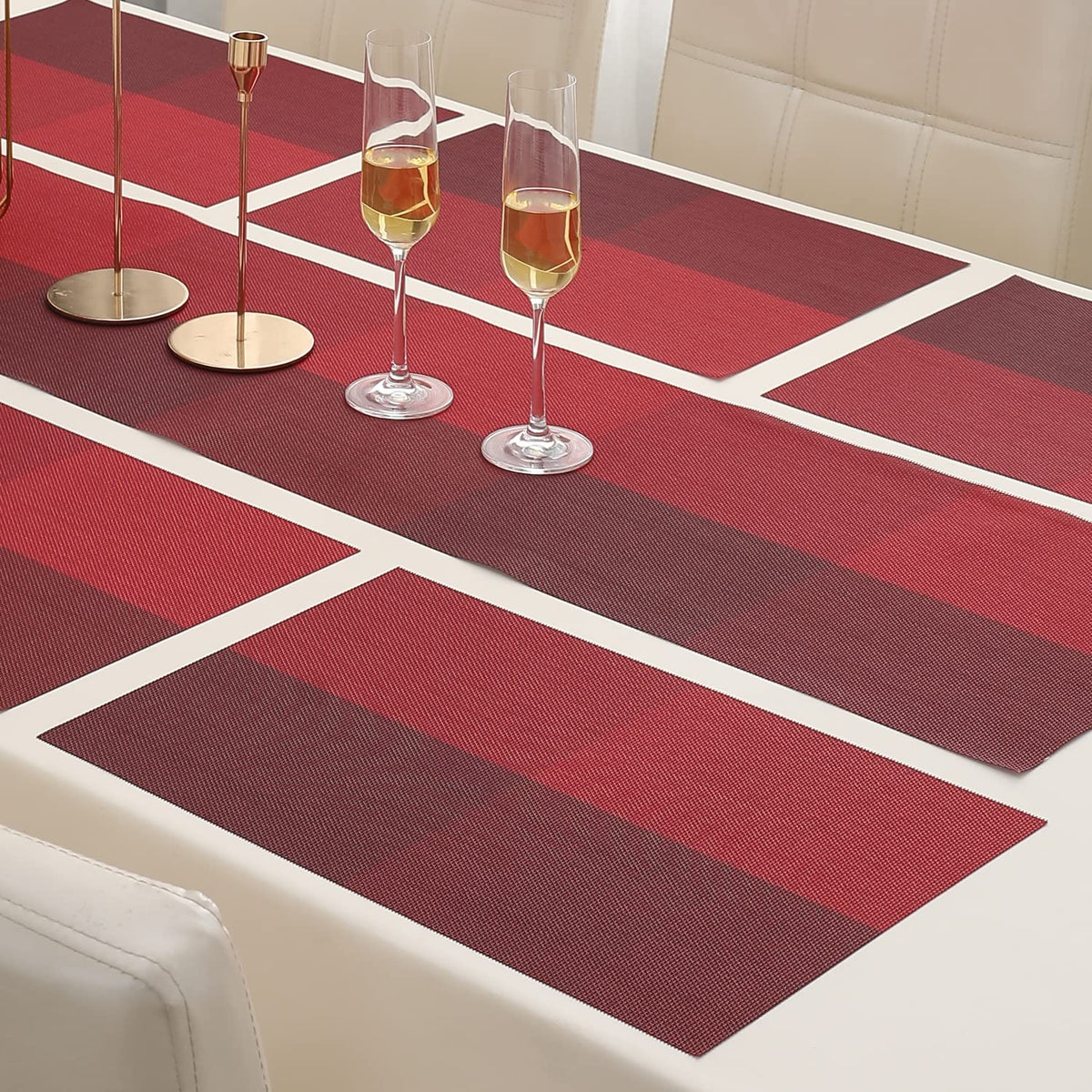 PVC Dining Table Mats, Red