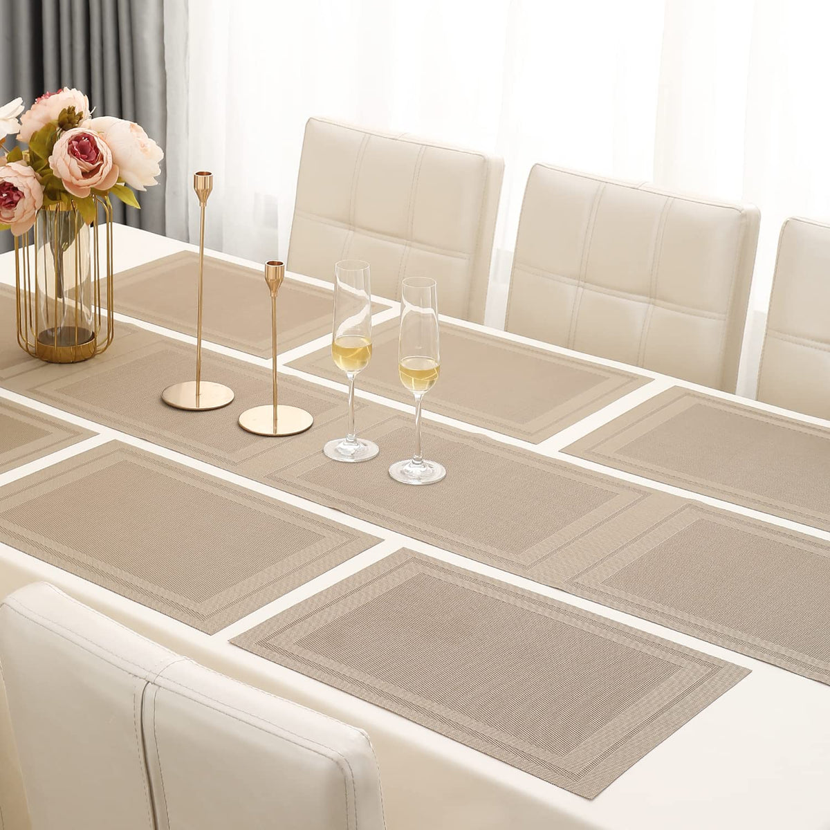 PVC Dining Table Mats, Beige