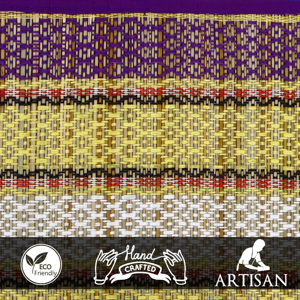 Handmade Madurkathi River Grass Dining Table Mats, Purple