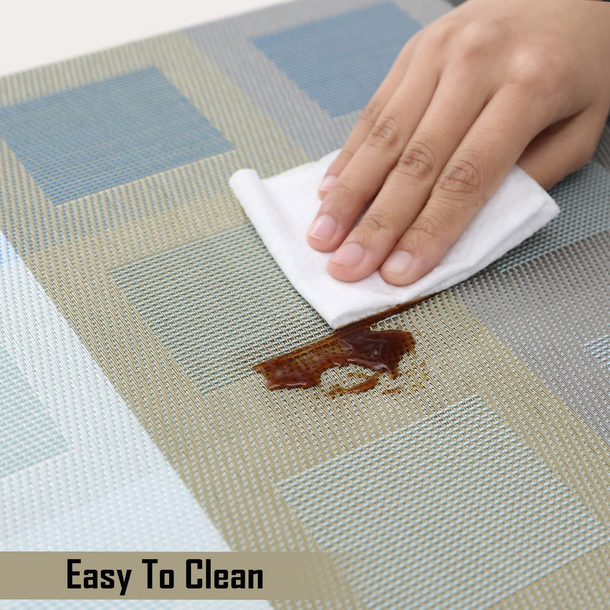 PVC Dining Table Mats, Gradient Blue