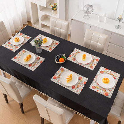 Artistic Flora PVC Washable Mats for Dining Table - Tulip Flora