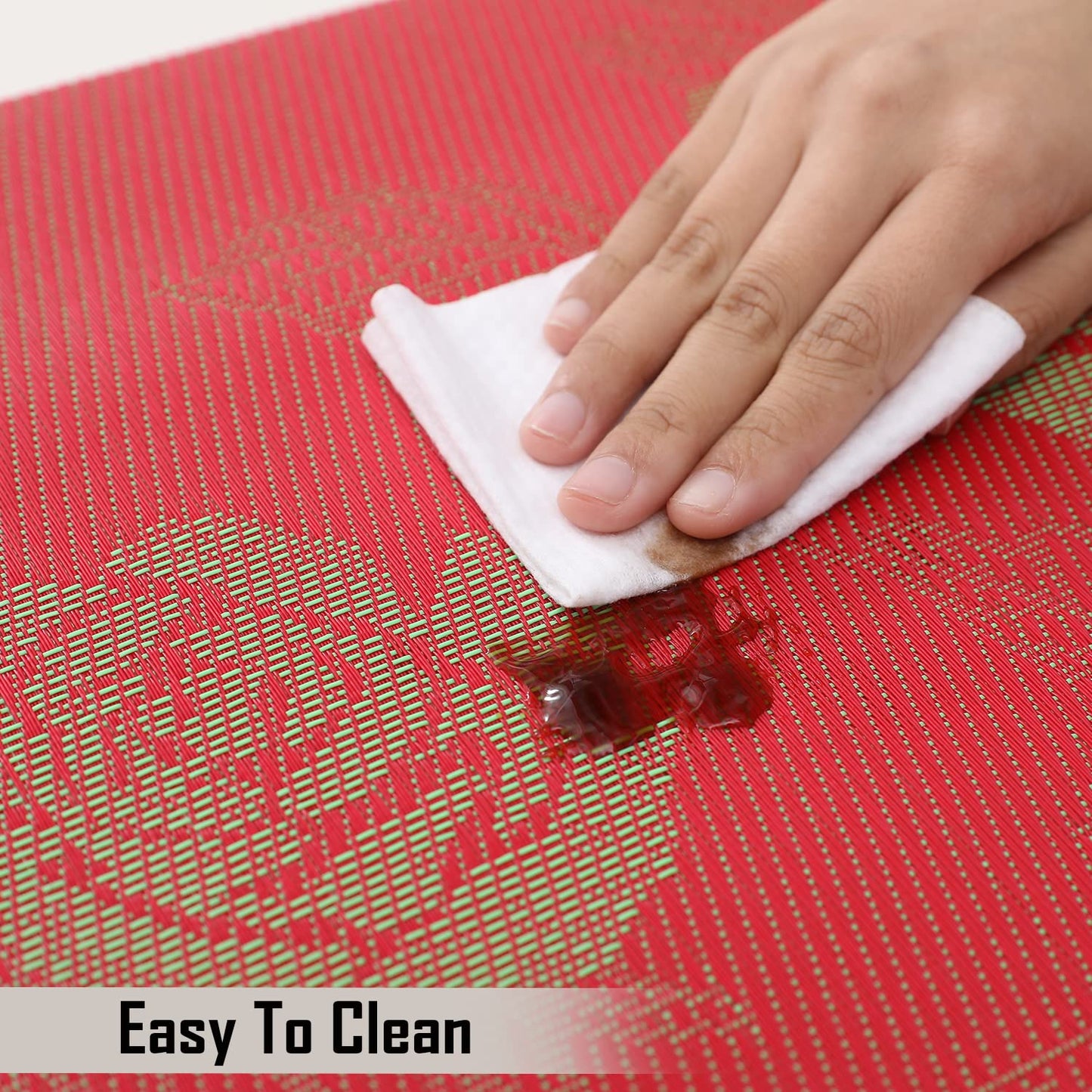 PVC Dining Table Mats, Crimson Red