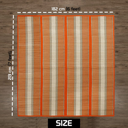 Natural Handmade Madurkathi Large Chatai Mats for Home, Orange