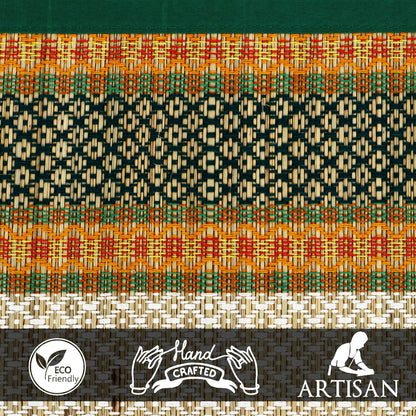 Natural Handmade Madurkathi Large Chatai Mats for Home, Green