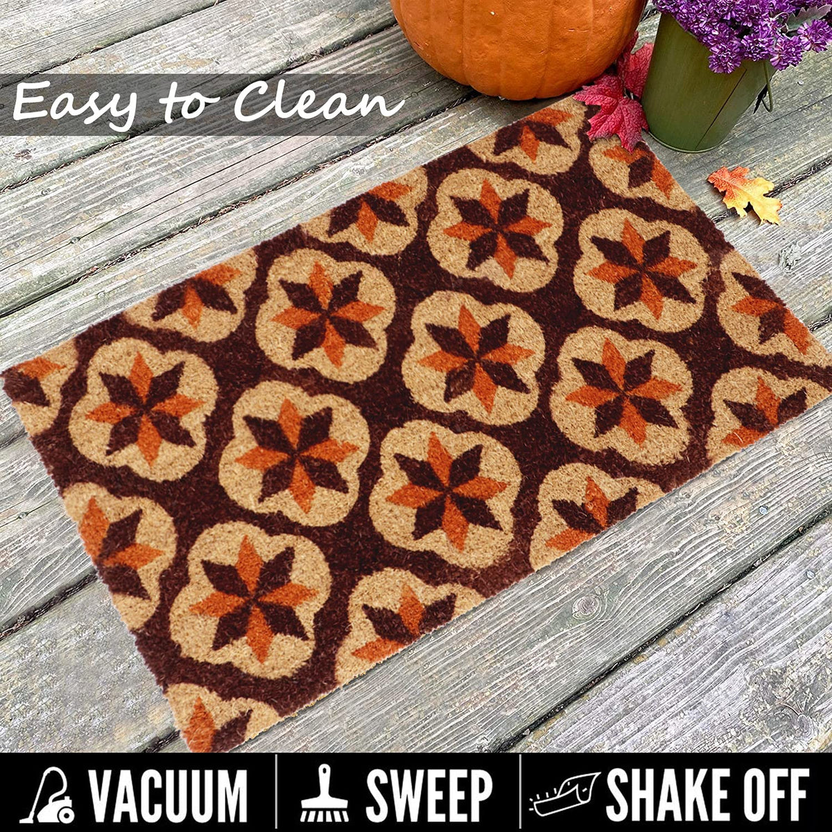Coir Entrance Door Mat with Anti-Slip PVC Backing