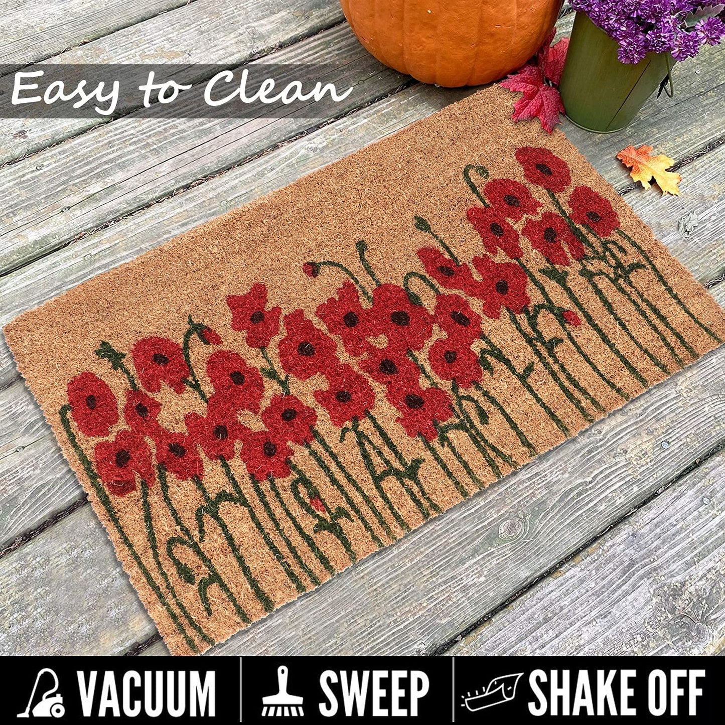 Coir Entrance Door Mat with Anti-Slip PVC Backing
