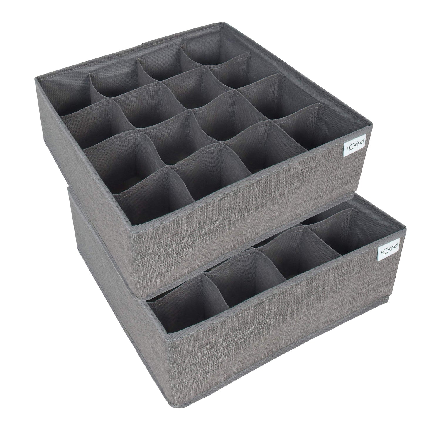 Fabric Wardrobe Organizer For Clothing Undergarments And Socks, Drawer Divider (Grey)