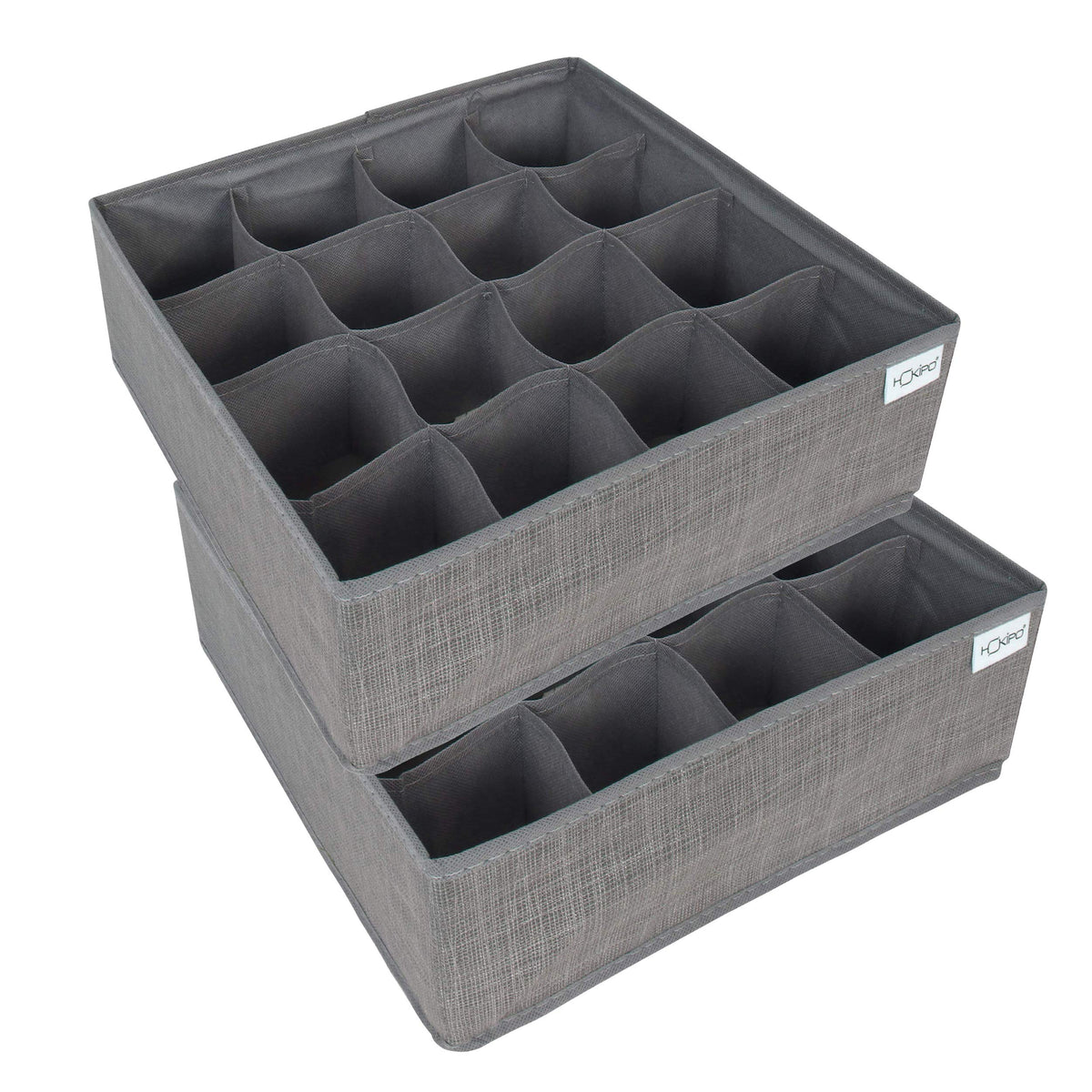 Fabric Wardrobe Organizer For Clothing Undergarments And Socks, Drawer Divider (Grey)