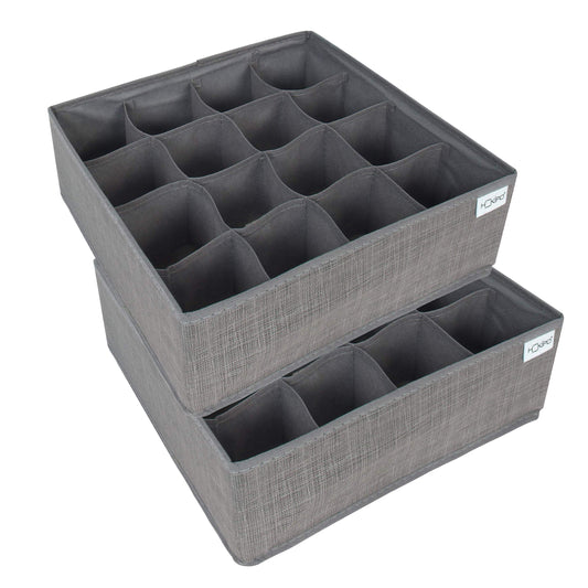 Fabric Wardrobe Organizer For Clothing Undergarments And Socks, Drawer Divider (Grey)