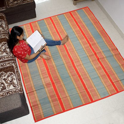 Natural Handmade Madurkathi Large Chatai Mats for Home, Red
