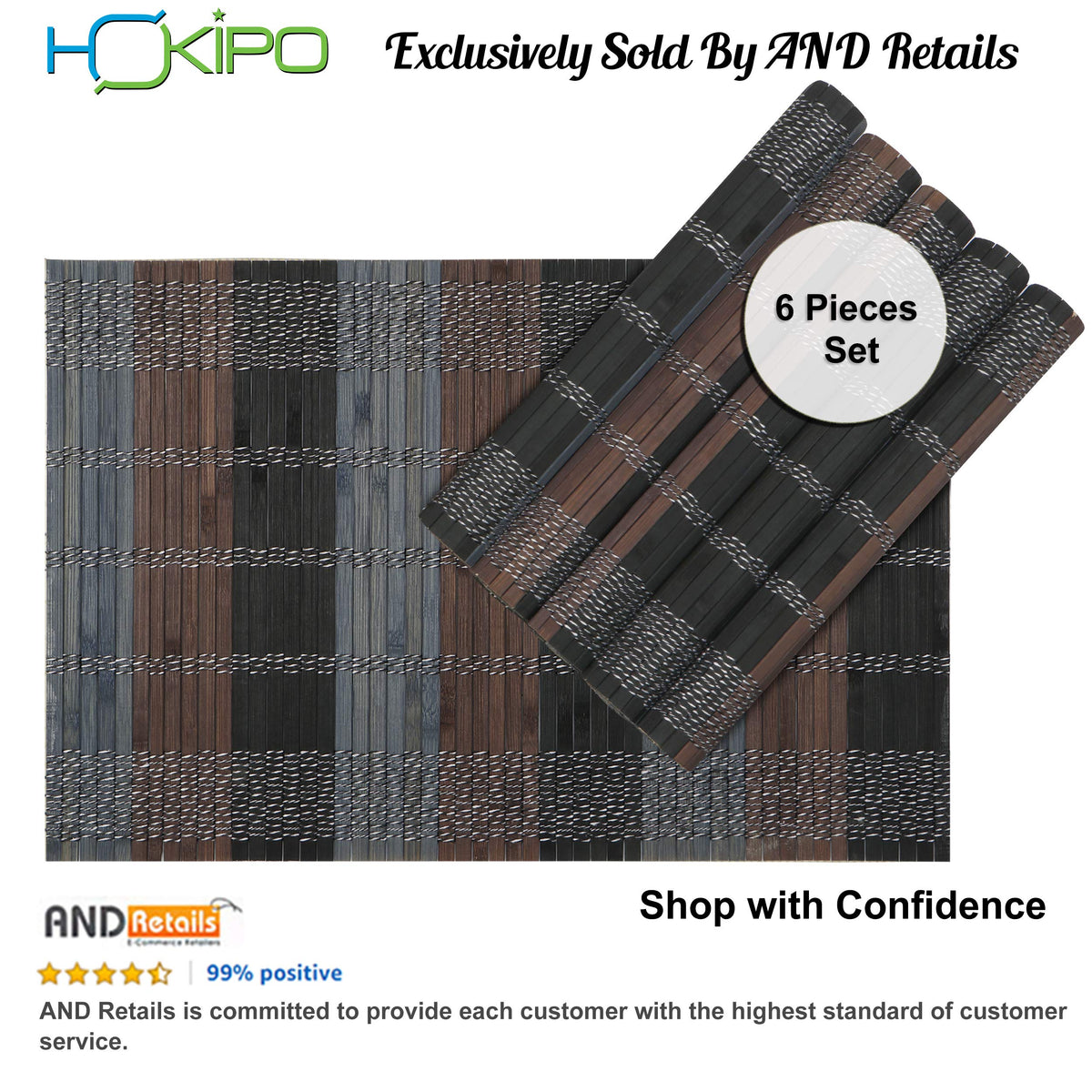 Buy bamboo placemat set of 6 | Hokipo