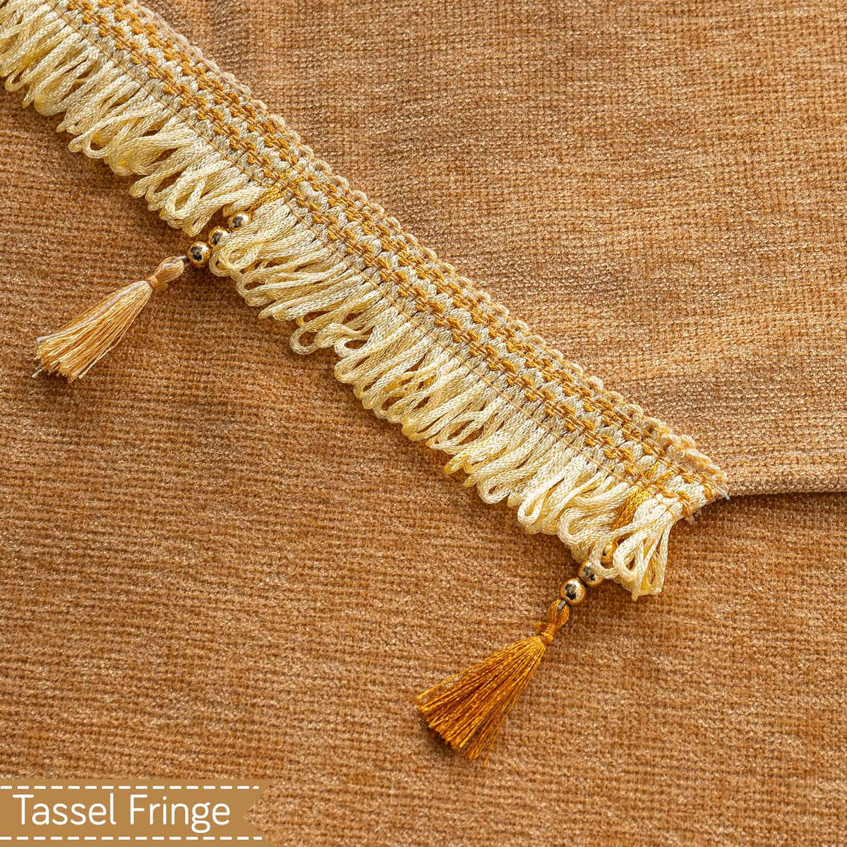 Serenity Tassel Chenille Sofa Cover with Tassel – Sunlit Amber