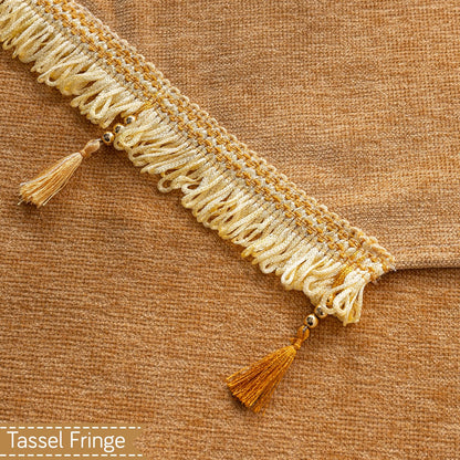 Serenity Tassel Chenille Sofa Cover with Tassel – Sunlit Amber