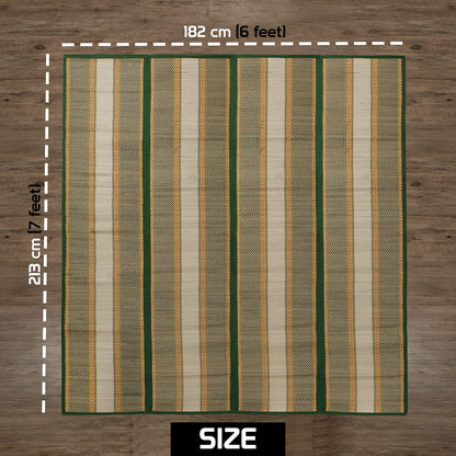 Natural Handmade Madurkathi Large Chatai Mats for Home, Green