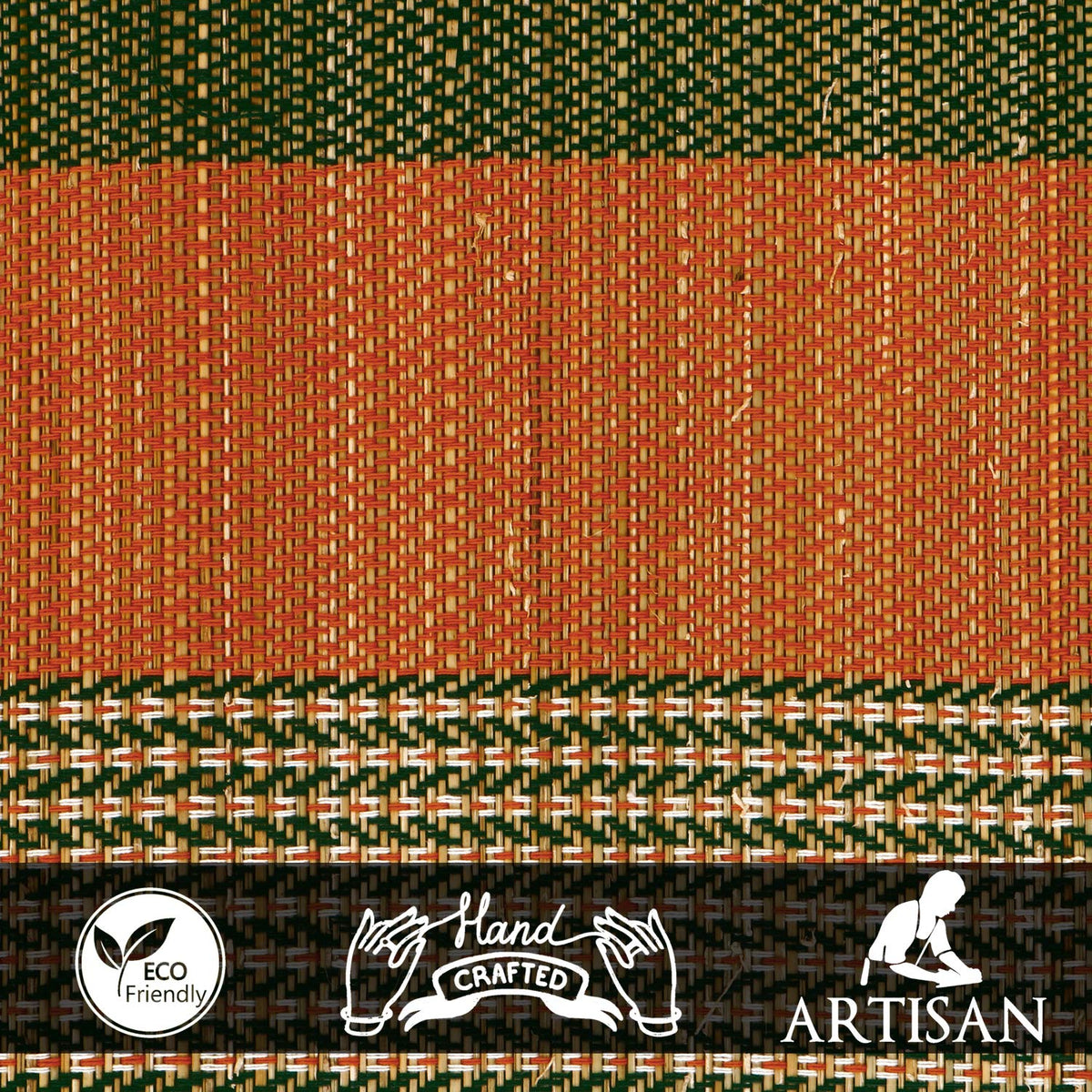 Natural River Grass Handcrafted Pooja Floor Mats/Meditation Prayer Mat/Sittting Mat/Aasan Mat Chatai for Pack of 2/4/6/8, Green