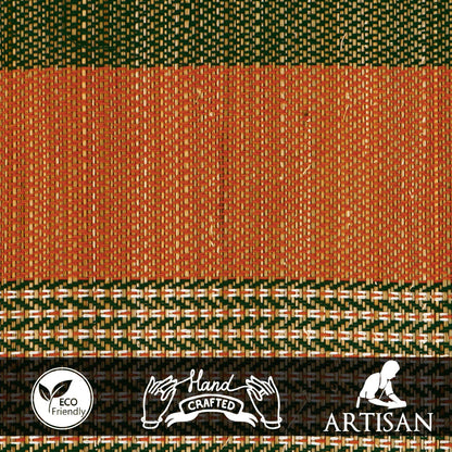 Natural River Grass Handcrafted Pooja Floor Mats/Meditation Prayer Mat/Sittting Mat/Aasan Mat Chatai for Pack of 2/4/6/8, Green