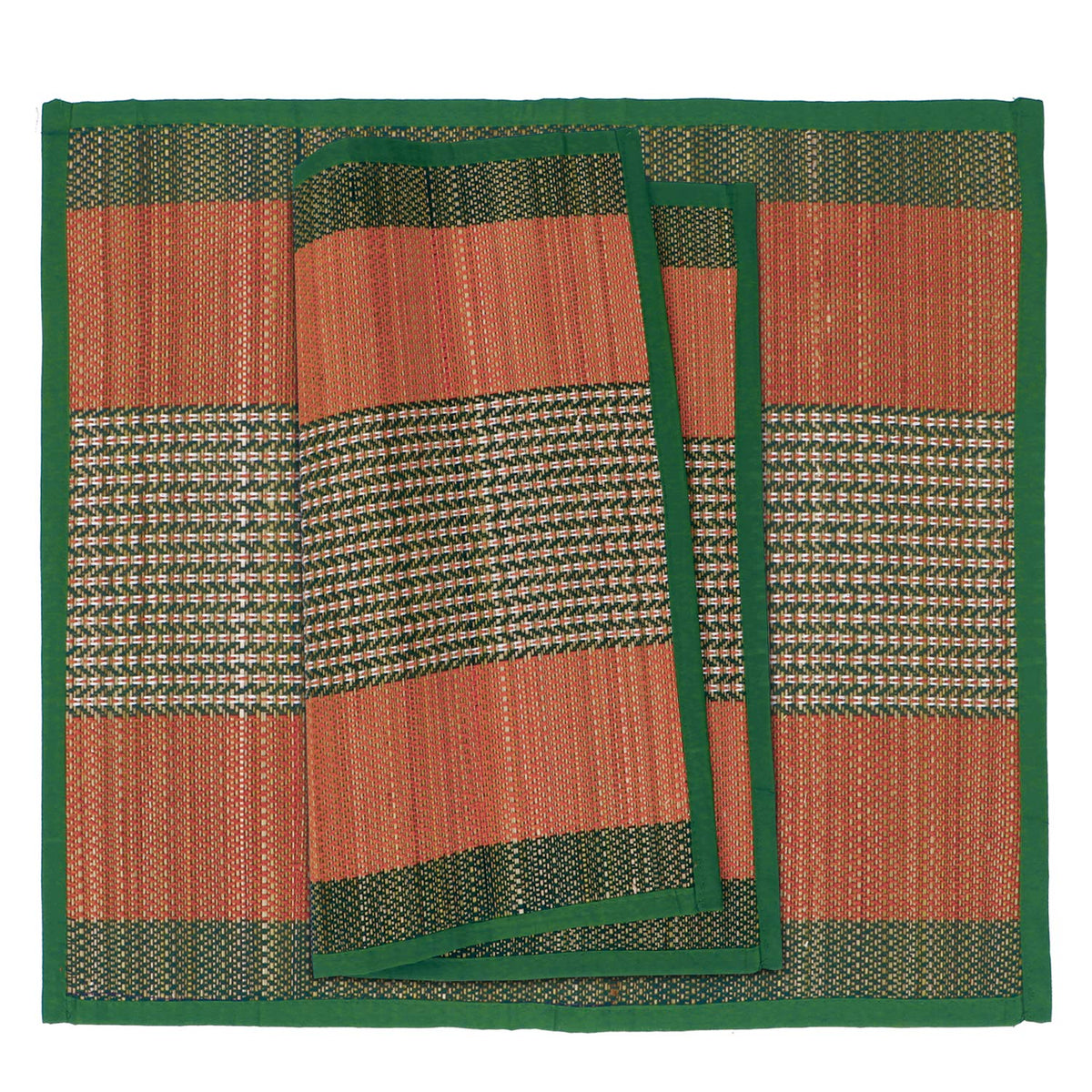 Natural River Grass Handcrafted Pooja Floor Mats/Meditation Prayer Mat/Sittting Mat/Aasan Mat Chatai for Pack of 2/4/6/8, Green