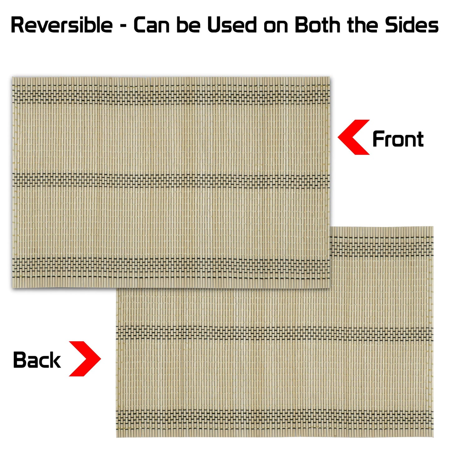 Heat Resistant Bamboo Placemats Set of 6 Dining Table Mats
