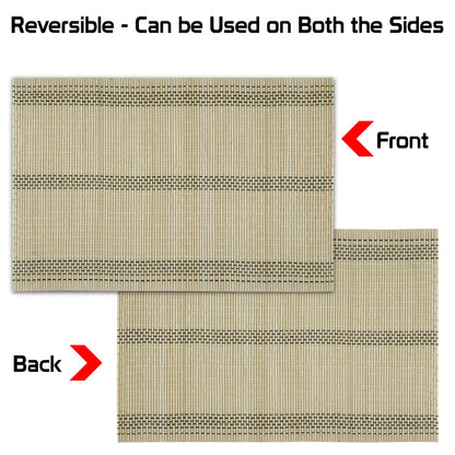 Heat Resistant Bamboo Placemats Set of 6 Dining Table Mats