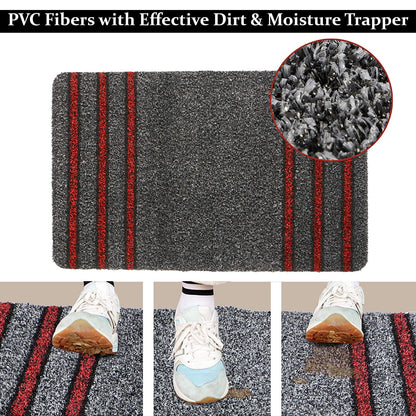 Rubber Back Dirt Trapper Rectangular Doormats For Entrance Big Size, Black, 48X78 Cm