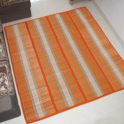 Natural Handmade Madurkathi Large Chatai Mats for Home, Orange