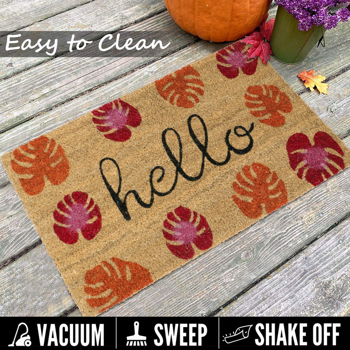Coir Entrance Door Mat with Anti-Slip PVC Backing
