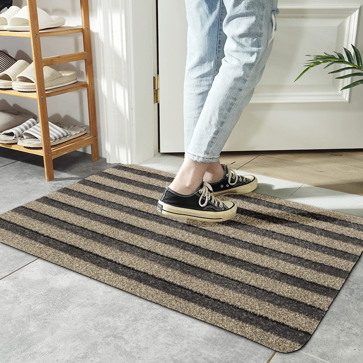 Rubber Back Dirt Trapper Entrance Door Mats Big Size, 48X78 Cm, Brown, Large Rectangle