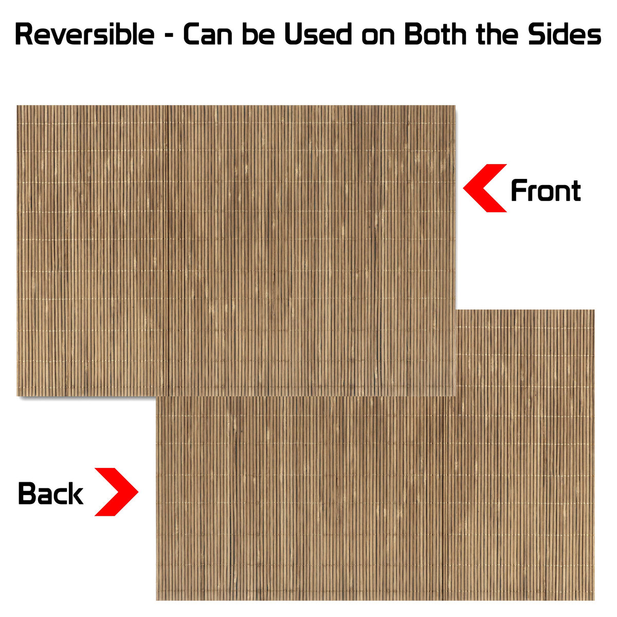 Buy Brown reversible bamboo dining table mat | Hokipo