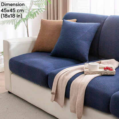 Jacquard Pack of 2 Cushion Cover 18x18 inches, Navy Blue