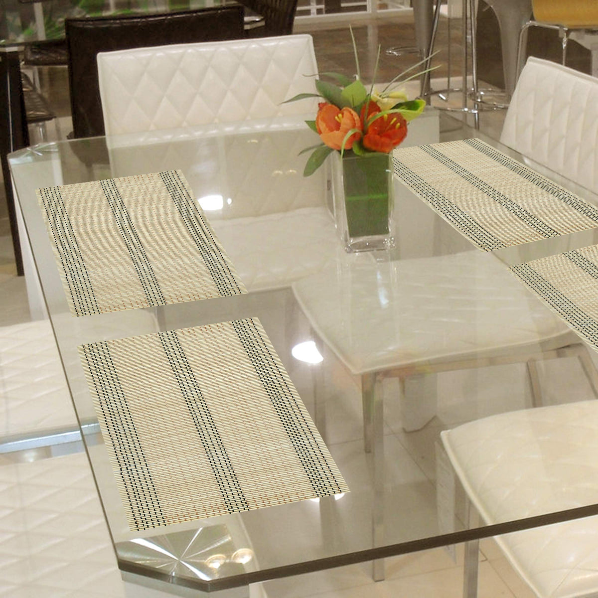 Buy Beige Colour Reversible Bamboo Table Mats Set Of 4