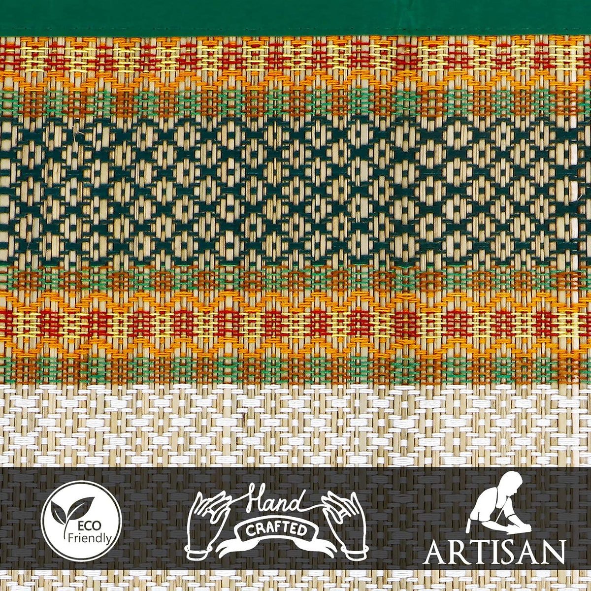 Buy Green Colour Eco-friendly Natural Handcrafted Dining Table Runner | HOKIPO
