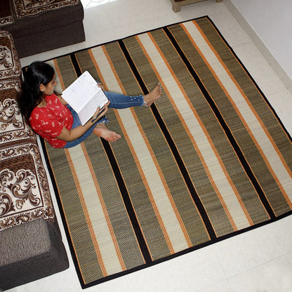 Natural Handmade Madurkathi Large Chatai Mats for Home, Black
