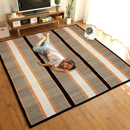 Natural Handmade Madurkathi Large Chatai Mats for Home, Black