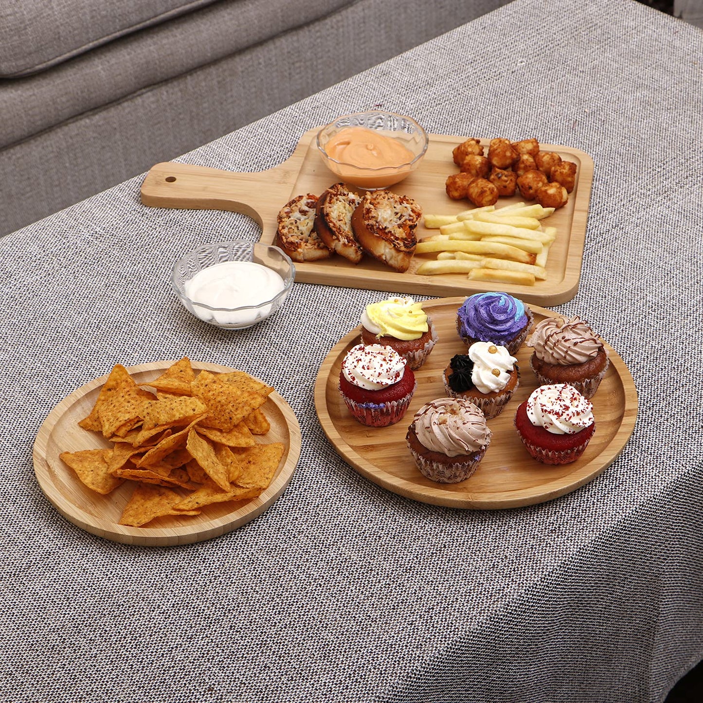 Wooden Platter Rectangular Serving Tray With Handle |Appetizer Plate | Snacks Serving Platter, 40X28 cm