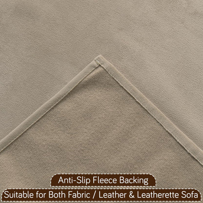Premium Holland Velvet 5-Seater Sofa Cover (3+1+1), TasselTone Series | Sand Beige